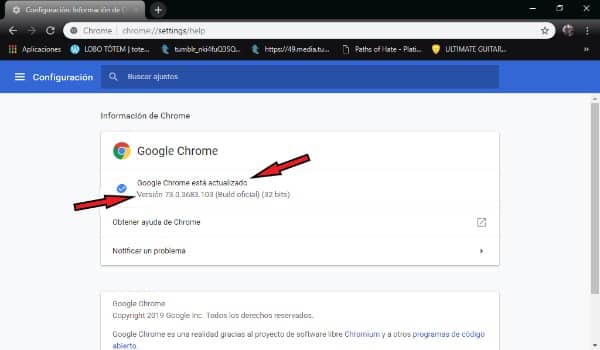 vérifier la version de chrome