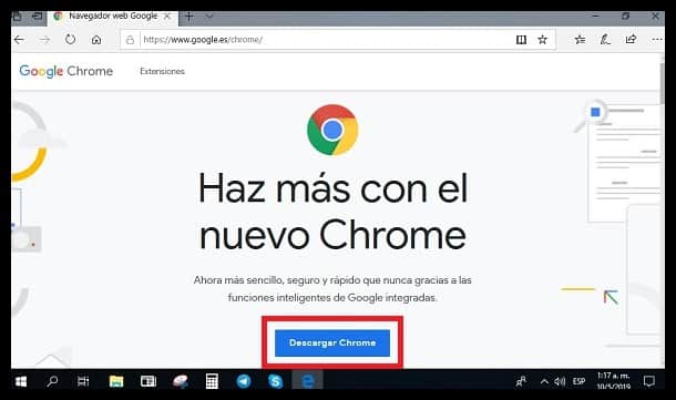 Click on download chrome