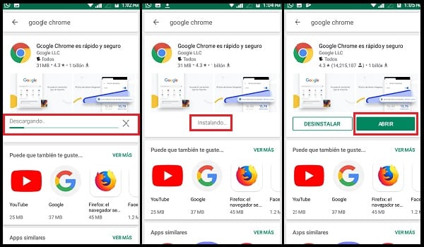 Installer Chrome sur un mobile